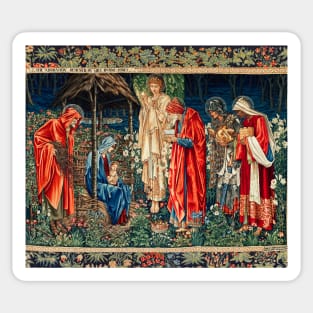 ADORATION OF THE MAGI William Morris,Burne-Jones Christmas Tapestry Sticker